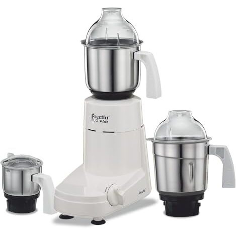 Preethi Eco Plus Mg-138 110V, 550 Watt Mixer Grinder With 3 Jars (0.4L, 1L & 1.5L)- Only Use In Usa & Canada