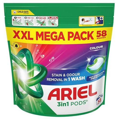 Ariel All-In-1 Pod's Washing Detergent Capsules 58 Washes Colours
