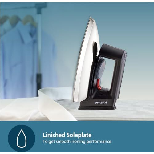 Philips Dry Iron Hd1134/28 (World No. 1 Ironing Brand) Powerful 750 Watts For Fast Heat Up, Temperature Controlled Thermostat For All Fabrics