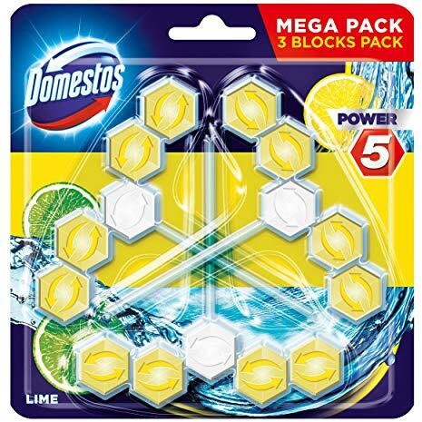 Domestos Power 5 Toilet Block Lemon 3 * 55G