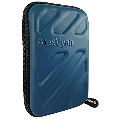 Alexvyan - Shock Proof External Hard Disk Case Protector For Seagate Backup Plus Slim 1Tb & 2Tb External Hard Drive Hard Disk Cover Hdd Case Casing Carry Bag Pouch Sleeve Enclosure (Blue Flower)