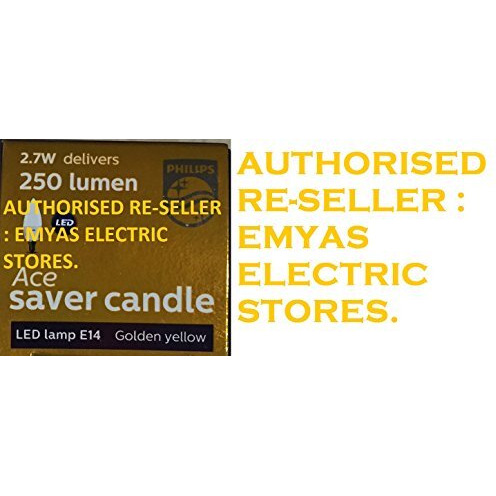 Philips Base E14 2.7-Watts Led Lamp (Golden Yellow And Warm White, Pack Of 1)
