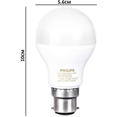 Philips 7W B22 Led Cool Day Light Bulb, Pack Of 2 (Ace Saver)