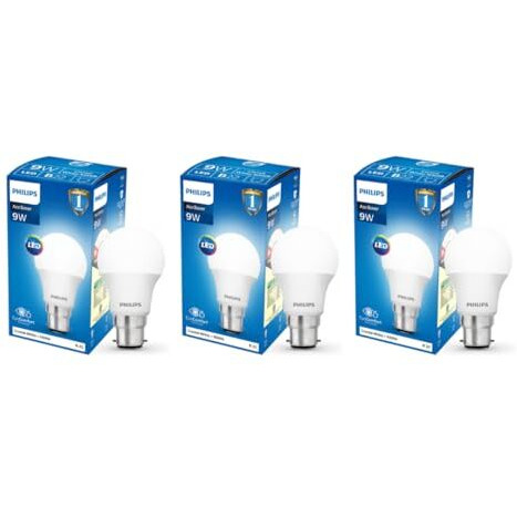 Philips Ace Saver 9 Watt Led Bulb, B22 (Cool Day Light), Pack Of 3
