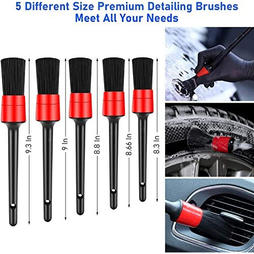 Afrodite Cleaning Tool Kit,Exterior Interior Detailing Brush Set For Cleaning Wheels, Dashboard, Interior, Exterior, Leather, Vents, Signs (15 Pcs)