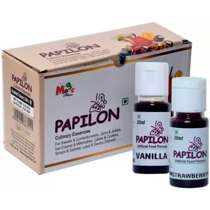 Papilon Assorted Culinary Essence (20 Ml X 10 Bottles) For Icecream/ Bakery/ Cake/ Cooking/ Baking