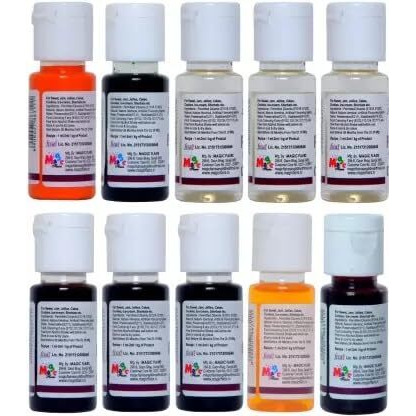 Papilon Assorted Culinary Essence (20 Ml X 10 Bottles) For Icecream/ Bakery/ Cake/ Cooking/ Baking