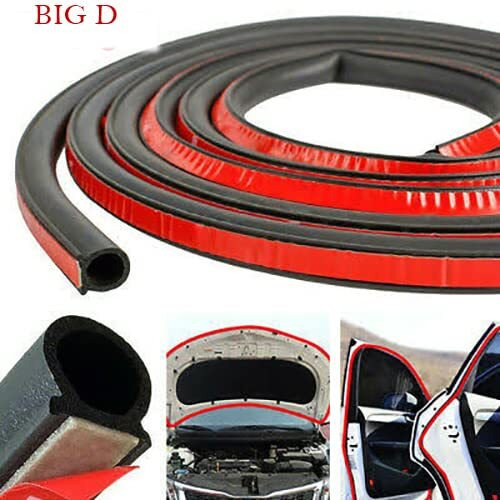 Stick&Seal D-Shape Car Door Seal 16Mm X16Mm Black,Good For Suv And Bigger Vahicles (4 Meters) (Large 16 X16 Mm)