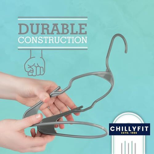 Hangers For Clothes, 20 Pack Chillyfit Plastic Hangers Clothes Hangers For Clothing, Closet, Coats & Shirts - For Everyday Standard Use, Room Essentials & Basics- Grey