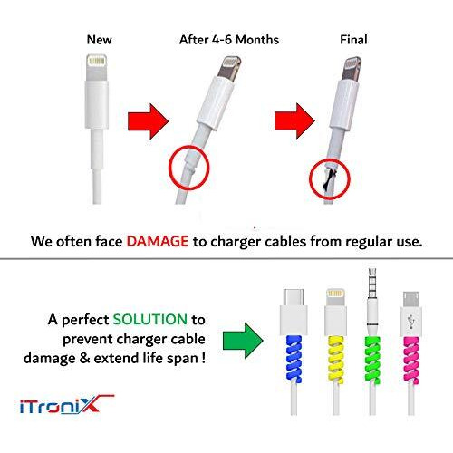 Itronix 12 Pieces Mobile Charging Cables & Earphones Wire Protector (Pack Of 12)