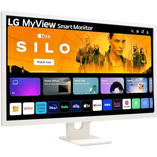 Lg 32Sr50F Smart Monitor (32", 80Cm), Fhd Ips Display (1920 X 1080) With Webos, Work & Play Smarter, Thinq Home Dashboard, Airplay 2 + Screen Share + Bluetooth, Stylish Design - White