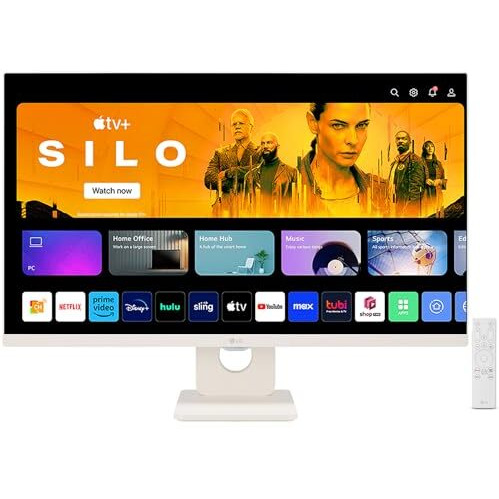 Lg 27Sr50F Smart Monitor (27", 68.6Cm), Fhd Ips Display (1920 X 1080) With Webos, Work & Play Smarter, Thinq Home Dashboard, Airplay 2 + Screen Share + Bluetooth, Stylish Design - White