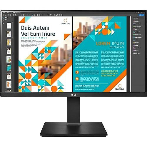 Lg 24 Inch (60.45 Cm) Qhd (2K) 2560 X 1440 Pixels, Ips-Srgb 99%, Height Adjust, Pivot (2Way), Swivel, Display Port, Hdmix 2, 3 Side Slim Border, Black Color - 24Qp550