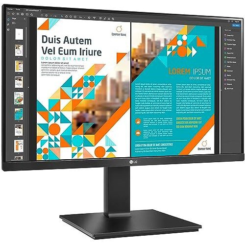 Lg 24 Inch (60.45 Cm) Qhd (2K) 2560 X 1440 Pixels, Ips-Srgb 99%, Height Adjust, Pivot (2Way), Swivel, Display Port, Hdmix 2, 3 Side Slim Border, Black Color - 24Qp550