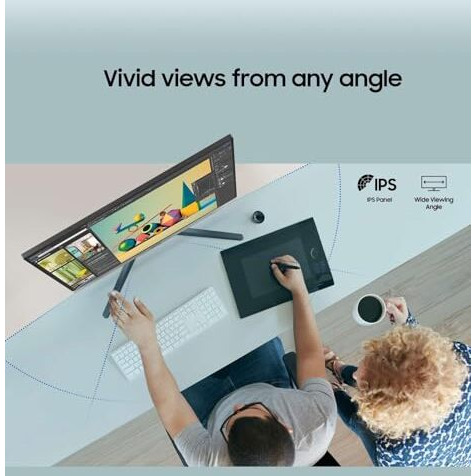 Samsung 24-Inch (60.46Cm) Fhd, Ips Display, 100 Hz, 1920 X 1080 Flat Monitor, Bezel Less Design, Amd Freesync, Flicker Free, Hdmi, Display Port (Ls24C330Gawxxl, Black)