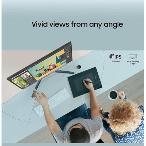 Samsung 27-Inch (68.59Cm) Fhd, Ips Display, 100 Hz, 1920 X 1080 Flat Monitor, Bezel Less Design, Amd Freesync, Flicker Free, Hdmi, Display Port (Ls27C330Gawxxl, Black)