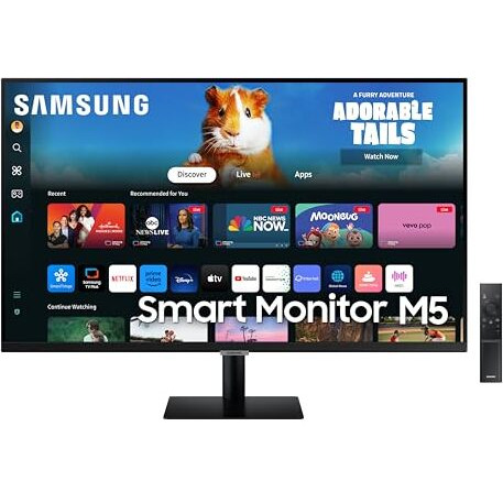 Samsung 32-Inch(80Cm) M5 Fhd Smart Monitor, Mouse & Keyboard Control, Ott Apps, Iot Hub, Office 365, Workout Tracker, Multiple Ports, Speakers, Remote, Bluetooth (Ls32Dm500Ewxxl, Black)