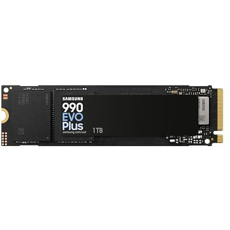Samsung 990 Evo Plus Ssd 1Tb, Pcie Gen 4X4, Gen 5X2 M.2 2280, Speeds Up-To 7,150 Mb/S, Upgrade Storage For Pc/Laptops, Hmb Technology And Intelligent Turbowrite 2.0, Mz-V9S1T0Bw