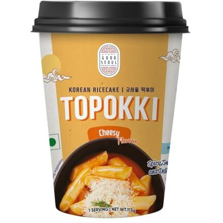 Good Seoul Korean Rice Cake Topokki Cheese Flavour  Spicy, Sweet And Delicious, 4 Oz  113 G