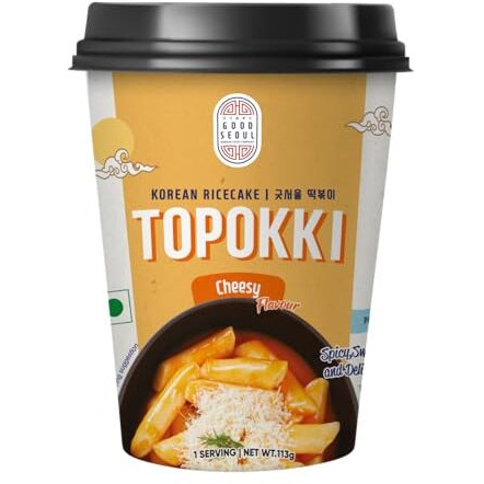 Good Seoul Korean Rice Cake Topokki Cheese Flavour  Spicy, Sweet And Delicious, 4 Oz  113 G