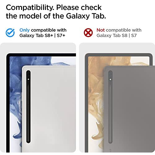 Spigen Tough Armor Pro For Galaxy Tab S8 Plus/Tab S7 Plus 5G/ Tab S7 Plus 12.4Inch Back Cover Case With Built In S Pen Holder, Kick Stand - Black