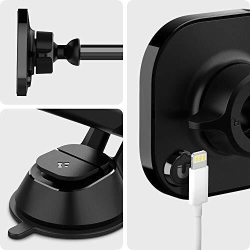 Spigen Dashboard & Windshield Car Mobile Holder [Strong Suction Cup][Extendable Arm] For Iphone 16/15/14/13/12 Series And Magsafe Compatible Cases - Black