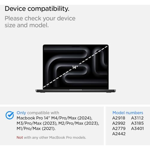 Spigen Thin Fit Designed For New Macbook Pro 14 Inch Transparent Hard Shell Case With M4/Pro/Max (2024) And M3/M2/M1/Pro/Max (2023-2021) - Crystal Clear