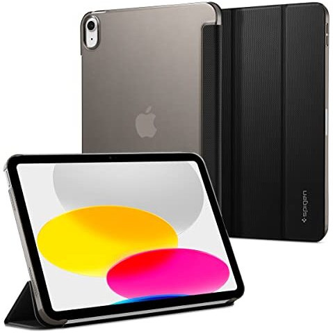 Spigen Liquid Air Folio For Ipad 11 Inch 11Th Gen A16 (2025) Case/Ipad 10.9Inch 10Th Gen A14 Bionic (2022) Full Cover Folio Case With Trifold Stand, Auto Sleep/Wake - Black