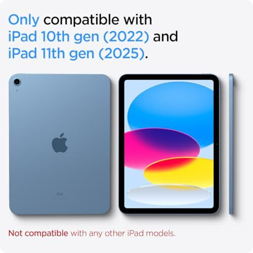 Spigen Liquid Air Folio For Ipad 11 Inch 11Th Gen A16 (2025) Case/Ipad 10.9Inch 10Th Gen A14 Bionic (2022) Full Cover Folio Case With Trifold Stand, Auto Sleep/Wake - Black
