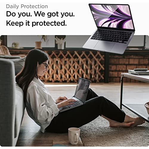 Spigen Glas.Tr Slim Full Coverage Screen Protector Guard For Macbook Air 13 Inch (M4 2025 / M3 2024 / M2 2023) - 1 Pack