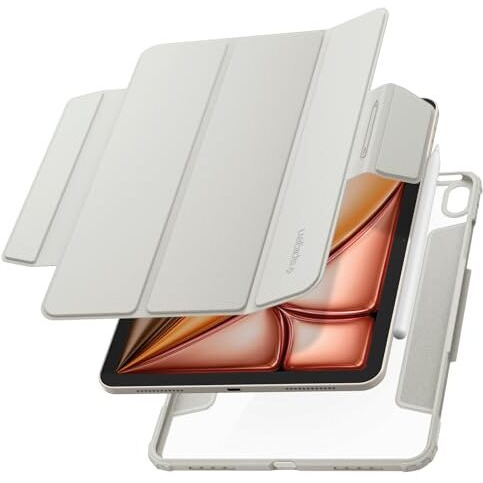 Spigen Air Skin Pro For Ipad Air 11 Inch M3/M2 (2025/2024) Case/Ipad Air 10.9Inch 5Th/4Th Gen (2022/2020) Full Cover Folio Case With Built In Pencil Holder, Magnetic Flap - Gray