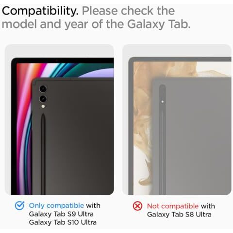 Spigen Glas.Tr Ez Fit Tempered Glass Screen Protector Guard For Samsung Galaxy Tab S10 Ultra/Galaxy Tab S9 Ultra - 1 Pack