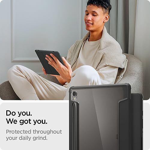 Spigen Ultra Hybrid Pro For Galaxy Tab S9 11Inch Full Cover Folio Case With Built In S Pen Holder, Kick Stand - Black