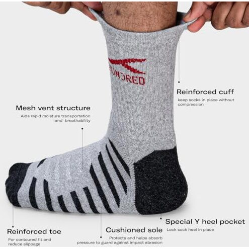 Hundred Stripe Quarter Length Performance Sports Socks (Light Grey)