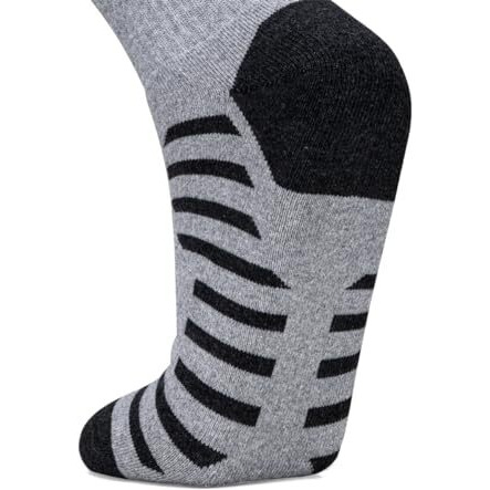 Hundred Stripe Quarter Length Performance Sports Socks (Light Grey)