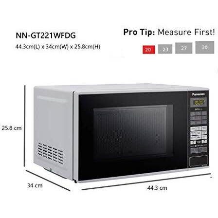 Panasonic 20L Grill Microwave Oven(Nn-Gt221Wfdg,White, 38 Auto Cook Menus )