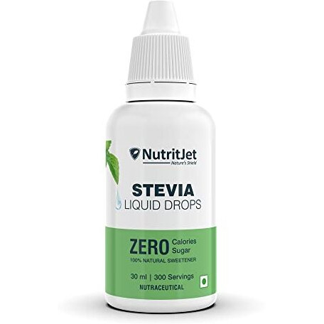 Nutritjet Stevia Liquid Drops Natural - Zero Calories & Zero Carbs, Sugar Substitute Great For Weight Control - 30Ml