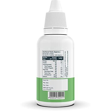 Nutritjet Stevia Liquid Drops Natural - Zero Calories & Zero Carbs, Sugar Substitute Great For Weight Control - 30Ml