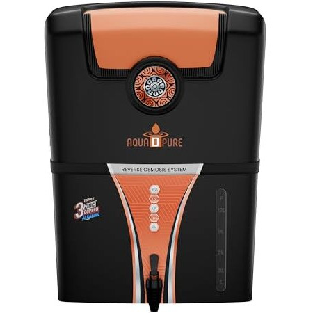 Aqua D Pure 4 In 1 Aqua Copper Ro Water Purifier With 10 Stage Purification Filtration, Uv, Uf, Tds Adjuster And 12 Liter Large Storage Tank