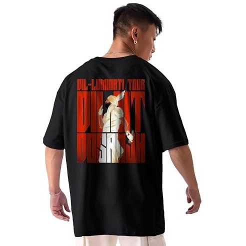 Shodox 100% Pure Cotton Relaxed Fit Drop Shoulder Front & Back Printed T-Shirt For Men's And Women's (Pack Of 1)