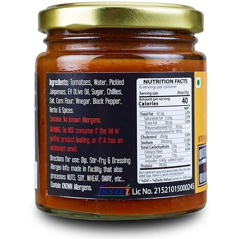 Jain Mexican Salsa - All Natural, Preservative Free And Gluten Free - 300 G - Wicked Gourmet Kitchen By Mirai