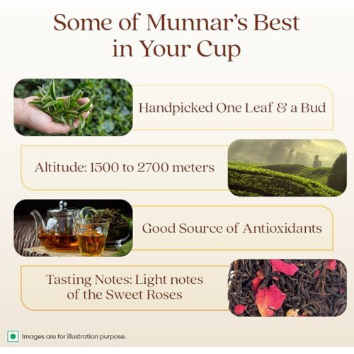 1868 By Tata Tea Green With Rose Tea Bags, Green Tea Leaves And Rose Petals, Green Tea Rich In Antioxidants, 15 Tea Bags
