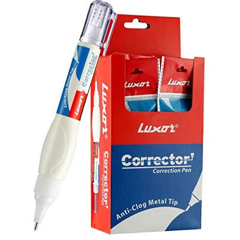 Luxor 1450 Corrector Correction Pen-Box Of 10|White