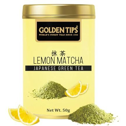 Golden Tips Authentic Japanese Lemon Matcha Green Tea Powder  30G Tin Can, No Additives, Antioxidant-Rich Superfood, No Artificial Sweeteners