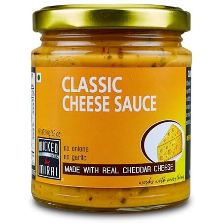 Wicked Gourmet Kitchen By Mirai I Classic Cheese Sauce I Real Dairy  Real Cheese I No Onions  No Garlic I No Oils I Rich & Smooth I Nachos, Sandwiches & Just About Everything Else I Nett Wt 180G