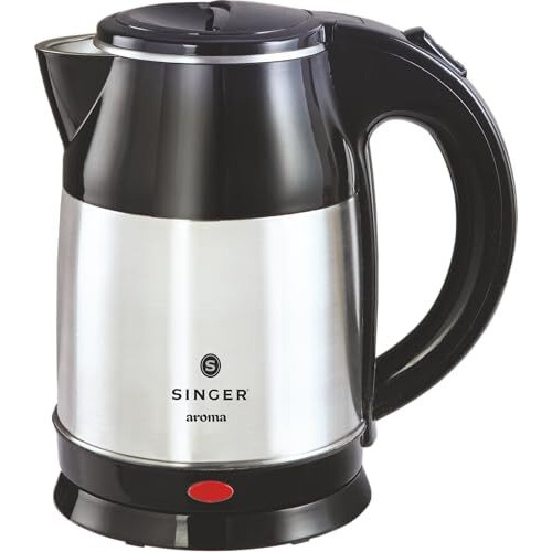Singer Aroma 1.8-Liter Electric Kettle (Silver/Black)