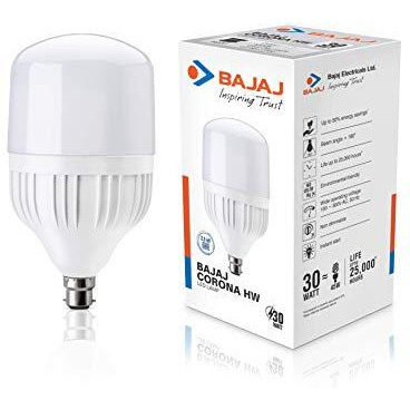 Bajaj Ivora High Wattage Led Lamp 30W | Cool Day Light | Energy Efficient | B22 Led Bulb For Home | (Pack Of 1) | White | 1 Yr Warranty