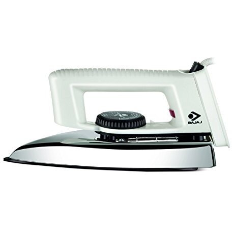 Bajaj Popular Light Weight 1000W Dry Iron | Advance Soleplate And Anti-Bacterial German Coating Technology | 360 Degree Swivel Cord | Cool Touch Handle | 2-Yrs Warranty White