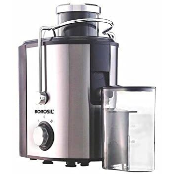 Borosil Primus Plus Juicer, 500 W, Stainless Steel Centrifugal Juicer, 1.25 L Pulp Collector, 64 Mm Feed Chute, Silver