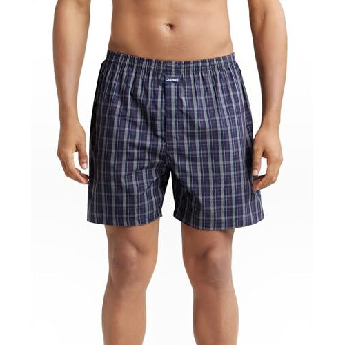 Jockey Men's Cotton Boxers (Pack Of 1) (1222-0110-Asstd Assorted Xl_Assorted Checks_Xl)